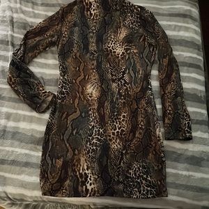 Fashion Nova animal print dress.